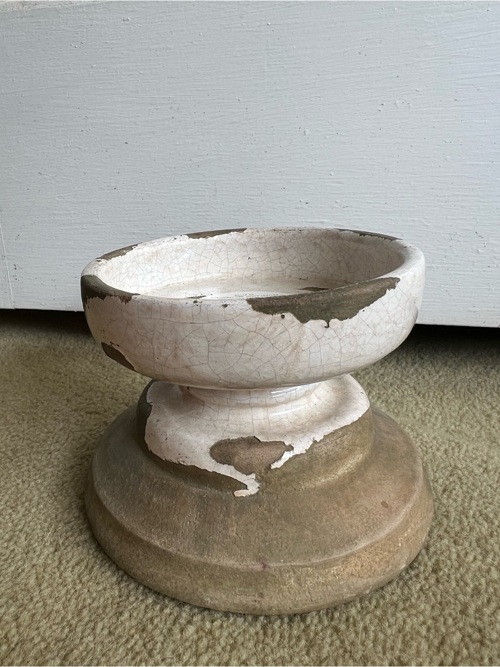 Pottery Barn Tuscan Glaze Terra Cotta Pillar Candle Holder - White/Natural - Picture 5 of 7